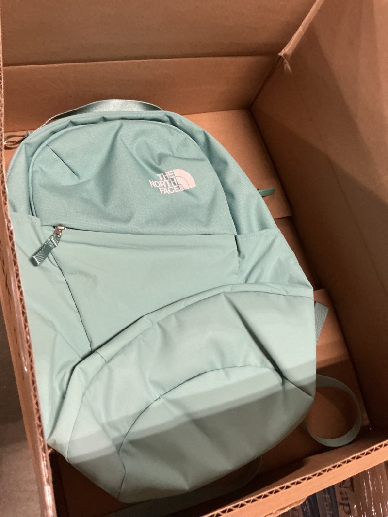 Condition photo showing Good Condition for the north face women's isabella 3.0 backpack | everyday travel bag with 16" laptop sleeve, water-repellent finish, women-specific fit, blue eclipse light heather/tnf white, one size one size blue eclipse light heather/tnf white