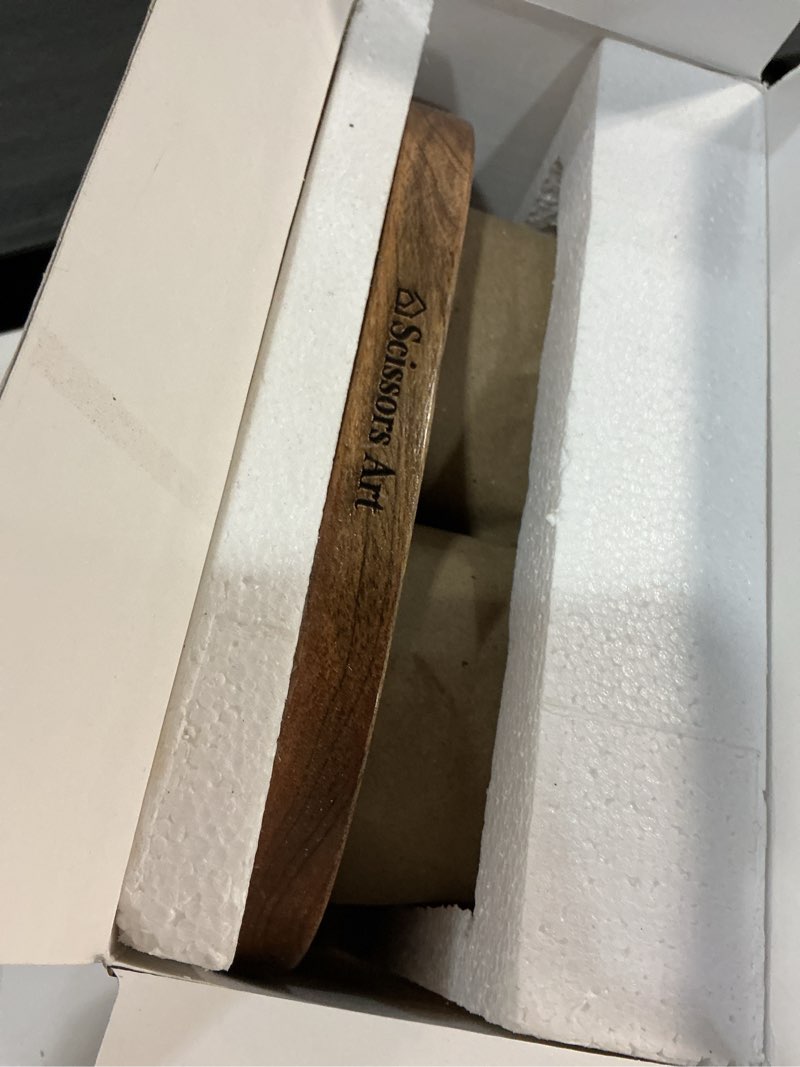 Condition photo showing Good Condition for Wooden Dry Fruit Tray with Bowls – Mango Wood Snack Serving Bowl Set, Rustic Tree Bark Design Nut & Candy Serving Tray for Home, Party & Gifting (3 Bowls with Tray)