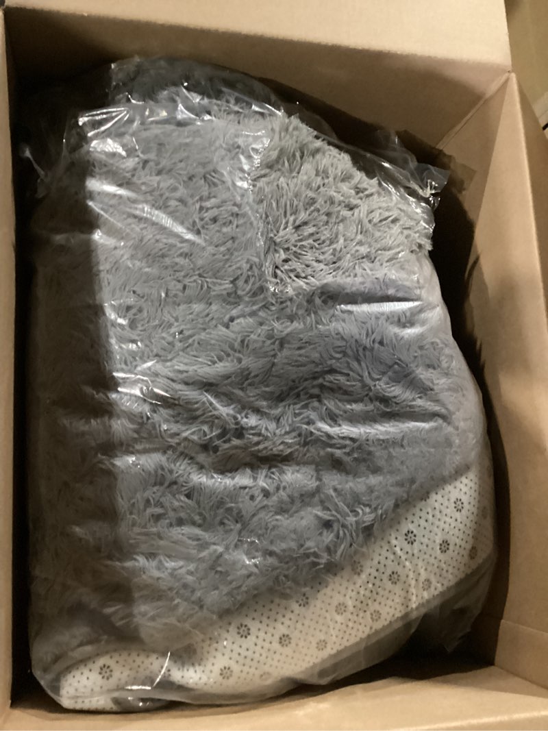 Condition photo showing Good Condition for 5x8 ultra soft rug for living room, 5x8 fluffy shag area rug for bedroom, modern shaggy carpets fuzzy rug for teens dorm nursery home decor aesthetic, upgrade anti-skid durable, grey grey 5' x 8' (rectangular)