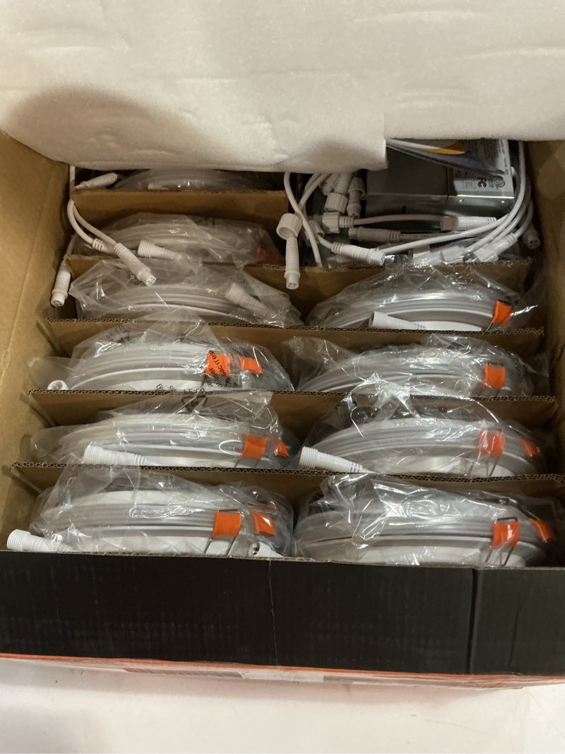Condition photo showing Good Condition for Amico 24 Pack 6 Inch 5CCT LED Recessed Ceiling Light with Night Light, 2700K/3000K/3500K/4000K/5000K Selectable Ultra-Thin Recessed Lighting, 12W=110W, 1100LM, Dimmable Canless Wafer Downlight ETL&FCC 6 Inch-White 24