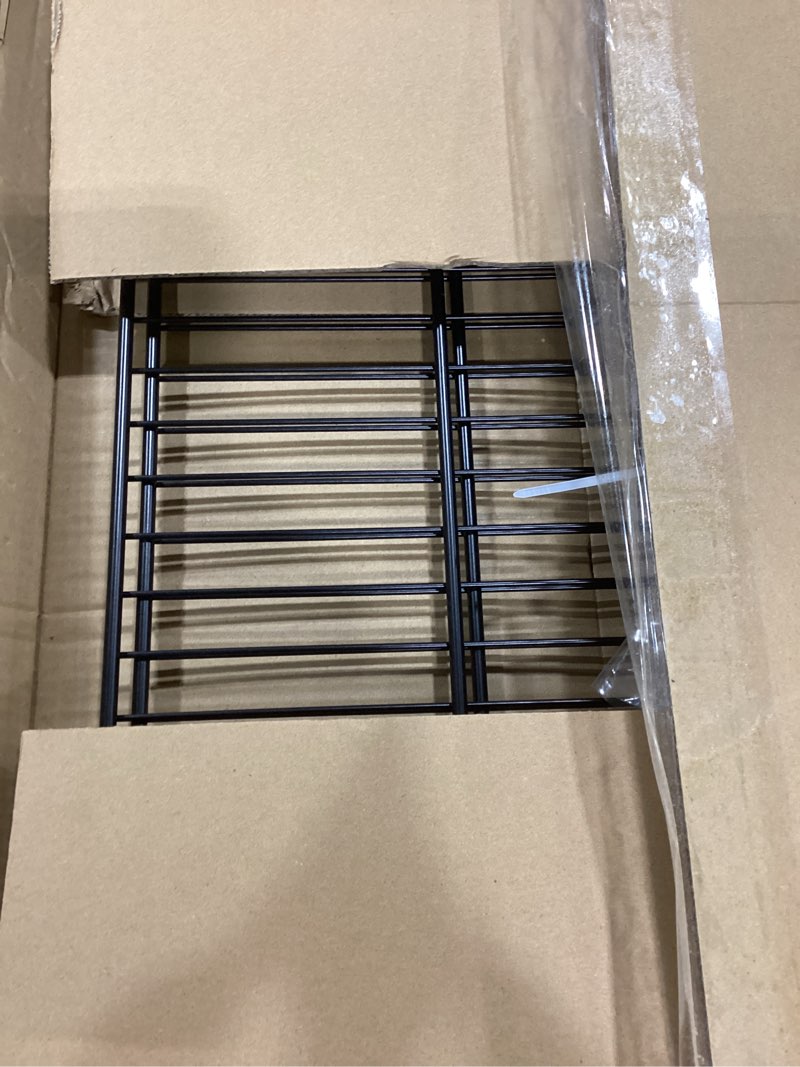 Condition photo showing As Is for 4 Pcak Slatwall Shelves 24X16.5 Inch, Heavy Duty Metal Slat Wall Wire Shelf for Retail, Garage, Home Storage, Universal Slatwall Accessories (4PC, Black)