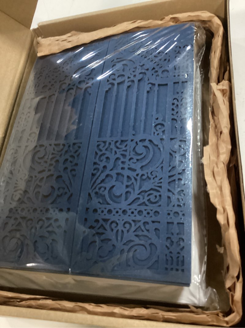 Condition photo showing Good Condition for millasaw navy blue wedding invitation gate laser cut card marriage engagement ceremony invite 25pcs (4.9"x7.1", navy blue) 4.9"x7.1" navy blue