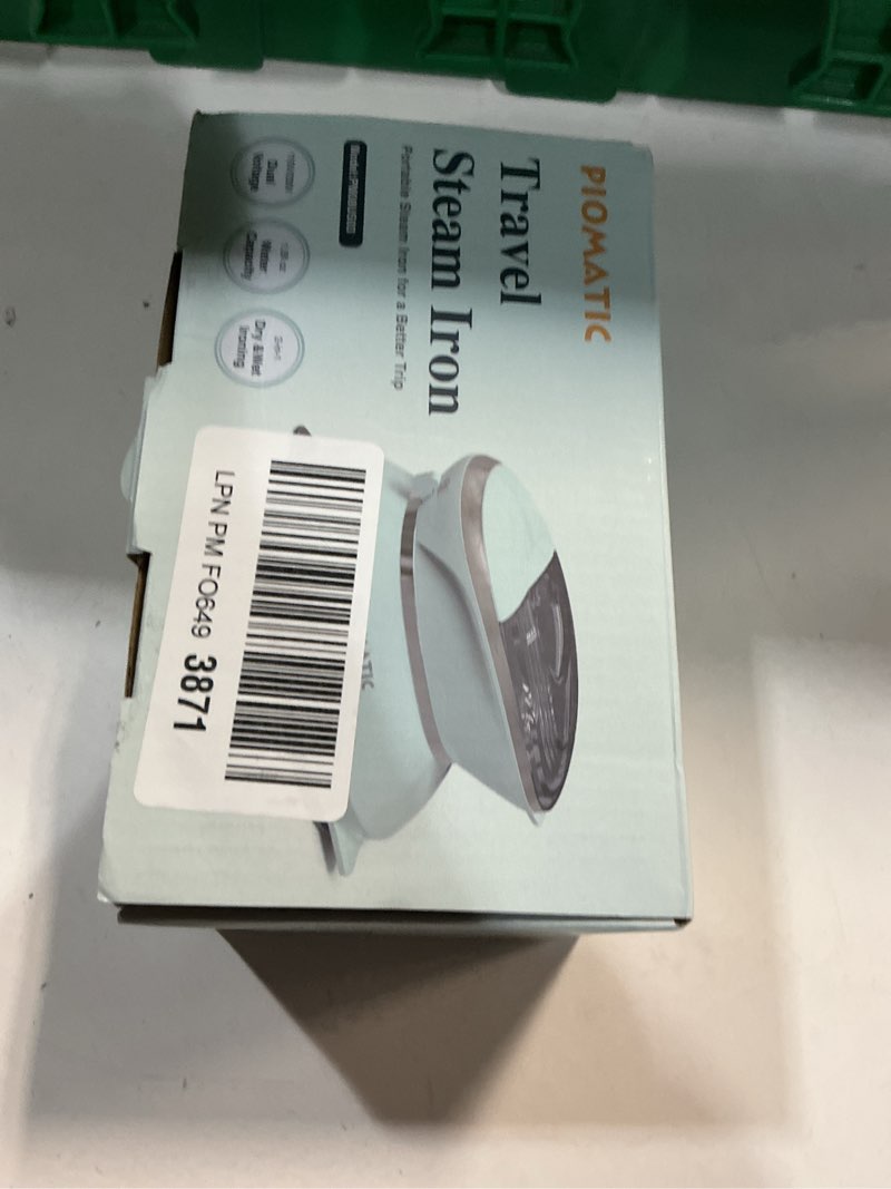 Condition photo showing New/Like New for Travel Iron Mini with Steam for Clothes with Dual Voltage, Portable Mini Ironing Machine with Non-Stick Soleplate, Small Iron for Sewing, Quilting and Handcraft Celadon Standard