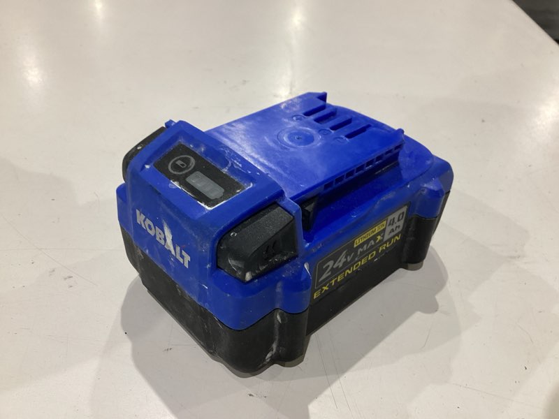 Condition photo showing As Is for kobalt 24 -volt 1 -pack battery ( 4 ah lithium )