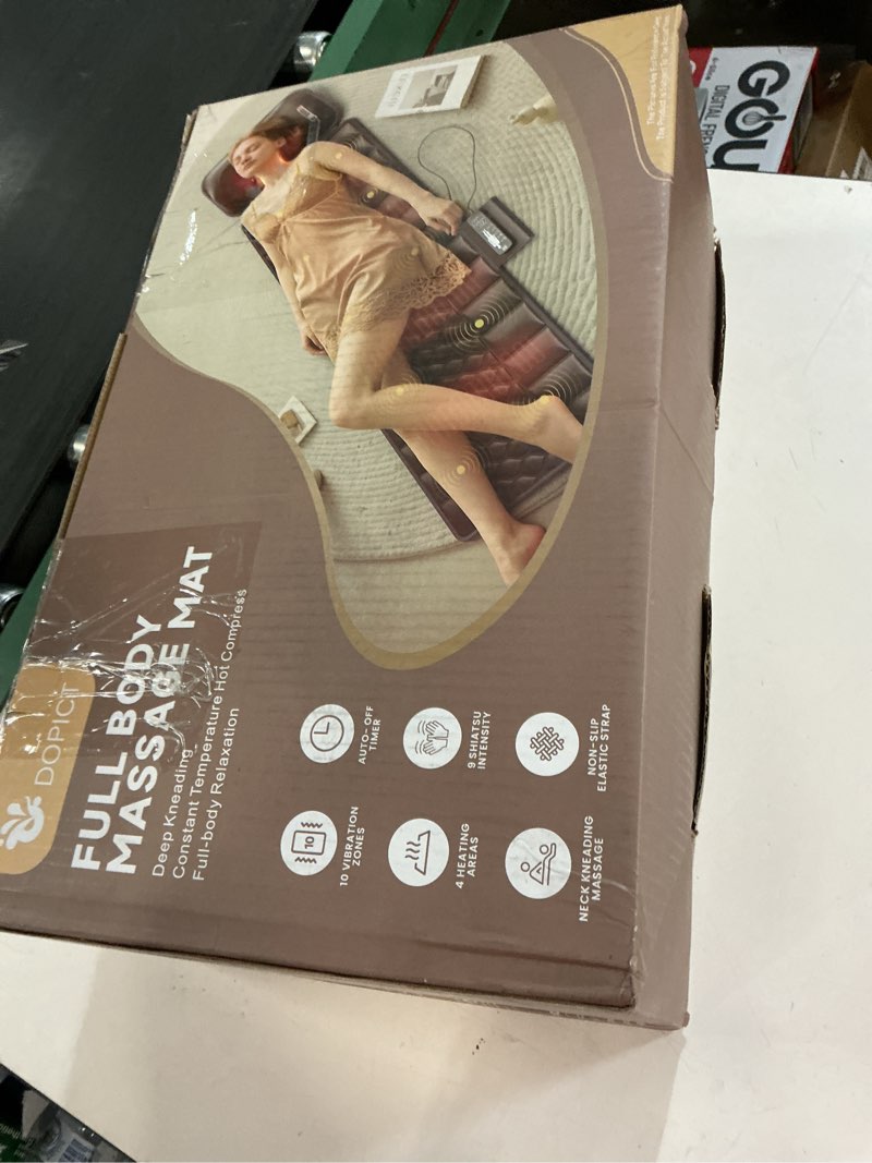 Condition photo showing Good Condition for Massage Mat, Detachable Neck Massager, Full Body Vibration Heating, Massage Pad with 10 Vibrating Motors and 9 Speed Settings for Home Office Use, Gift for Men Women Parents Christmas,Black