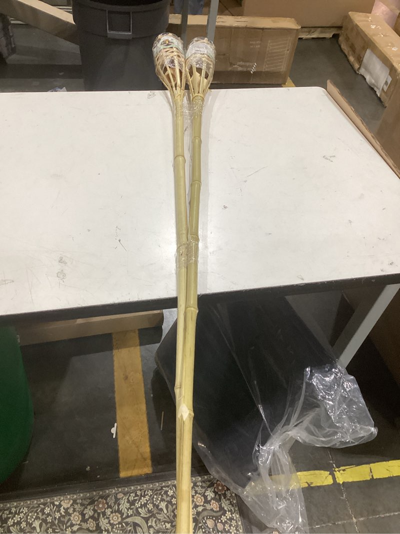 Condition photo showing As Is for tiki brand homespun outdoor torch  natural  pack of 12