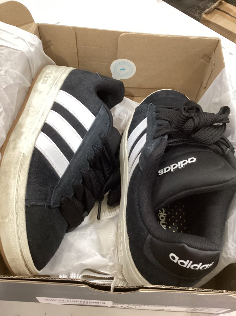 Condition photo showing As Is for adidas women's grand court alpha shoe 6.5 black/white/off white