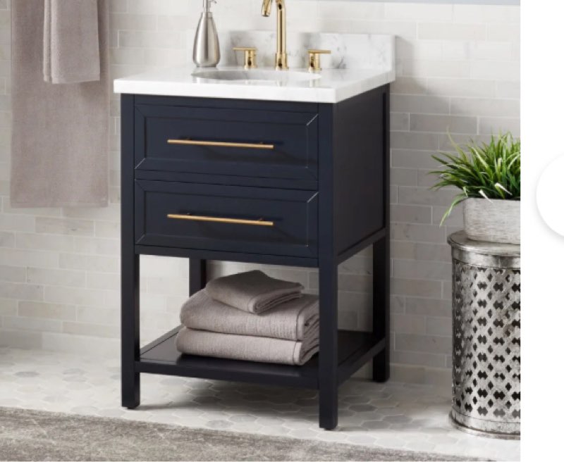 Signature Hardware Robertson 24" Freestanding Mahogany Single Basin Vanity Cabinet - Cabinet Only - Less Vanity Top