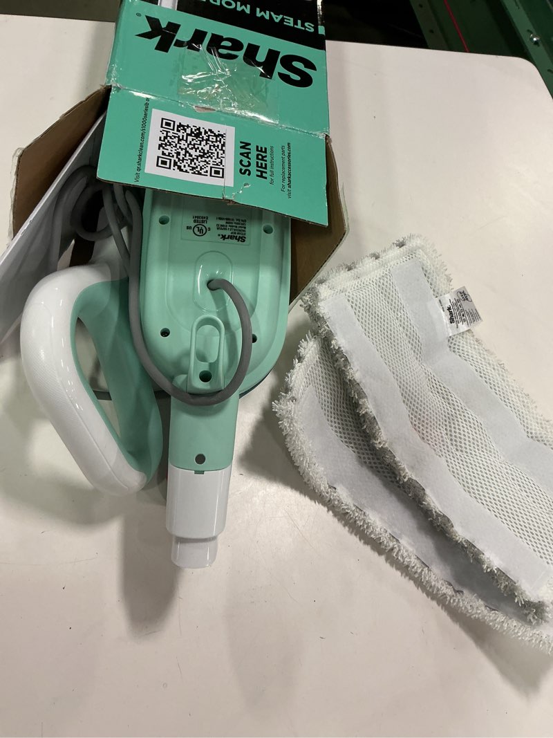 Condition photo showing Good Condition for Shark Steam Mop with 2 Machine Washable Dirt Grip Pads, Removable Water Tank, Lightweight, Steam Cleaner for sealed Hard Floors, Marble, Stone, Hardwood, Tile, Laminate, White/Seafoam, S1000 Steam Starter