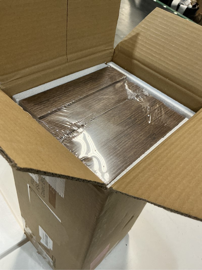 Condition photo showing New/Like New for qeeig floating shelves for wall bathroom shelf bedroom kitchen living room farmhouse small book shelf 16 inch set of 4, brown (015-bn4) 4pcs a. brown