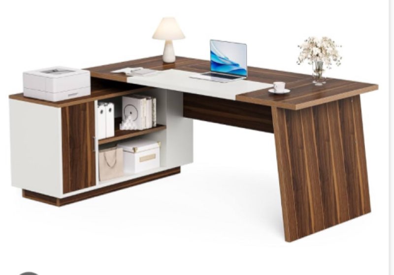 Incomplete box 1 only) 70.5 Inch Inch L-Shaped Executive Desk-Box A-F2018-A