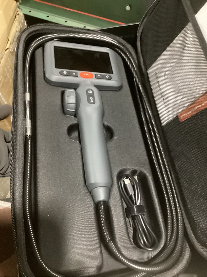 Condition photo showing Good Condition for depstech dual lens articulating endoscope camera with lights,two-way articulated industrial borescope, 4.5" screen, 5ft flexible snake scope,video inspection camera tool for wall engine auto mechanics