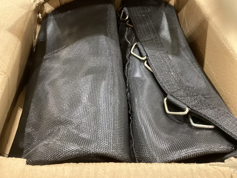 Condition photo showing Good Condition for vevor replacement trampoline mat, jumping mat fits 12/13/14/15 ft frame, universal jumping round trampoline, uv-resistant mat with spring tool & 72/80/92 v-rings, fit 5.5"/6.5"/7" spring length 15ft-96 v-rings-fit 7" spring length