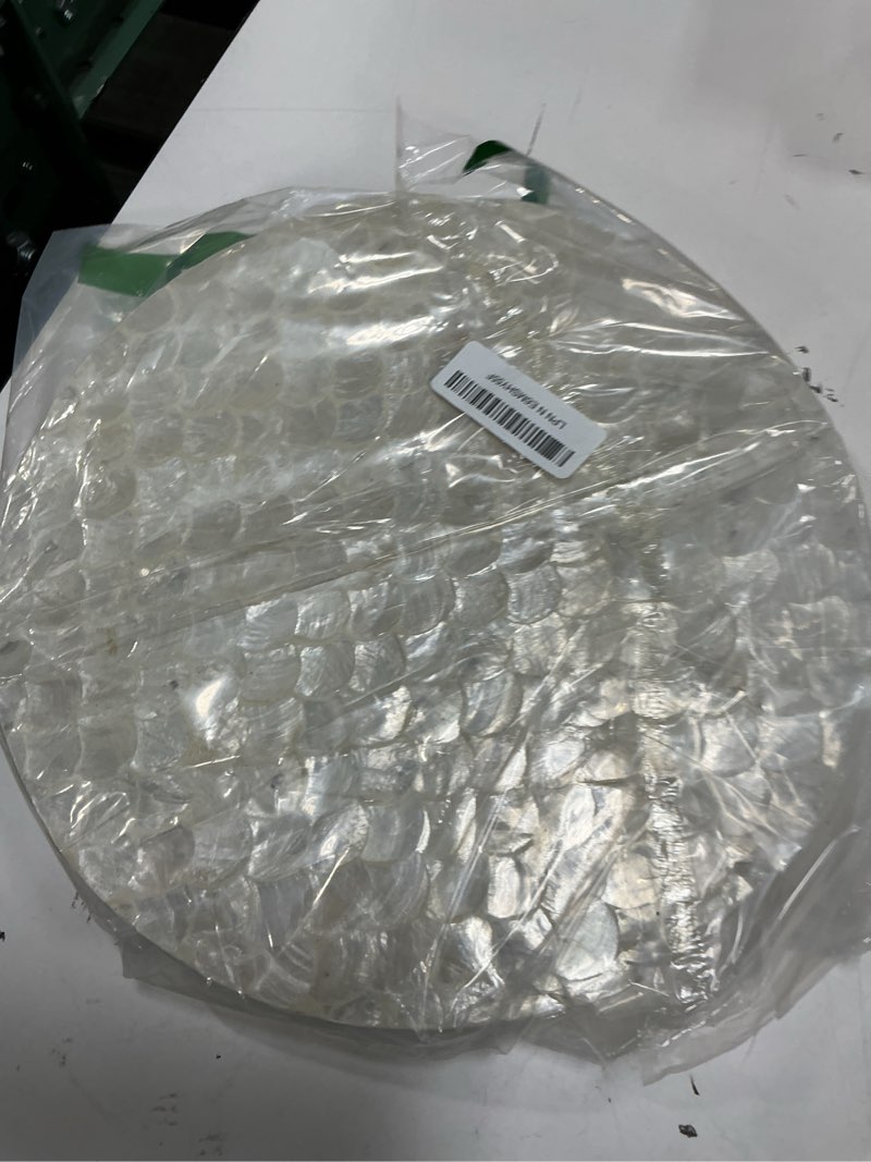 Condition photo showing Good Condition for chi an home 12 inch capiz lazy susan, decorative lazy susan turntable centerpiece for dining table, kitchen counter, round mother of pearl capiz shells spinning tray for countertop & tabletop (white)