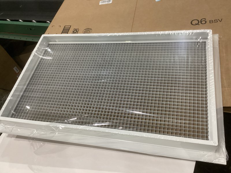Condition photo showing New/Like New for HVAC Premium 30" x 18" Cube Core Eggcrate Return Air Filter Grille for 1" Filter - Aluminum - White [Outer Dimensions: 32.5" x 20.5] 30 x 18