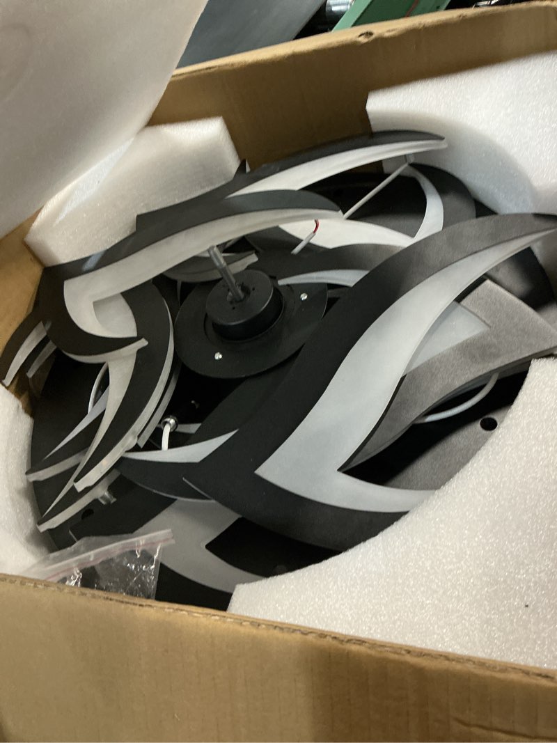 Condition photo showing Good Condition for modern ceiling fan with lights remote control, 32" black ceiling fan with light, 6 speeds 3 light color low profile flush mount ceiling fan for kitchen bedroom 32"-reversible-black