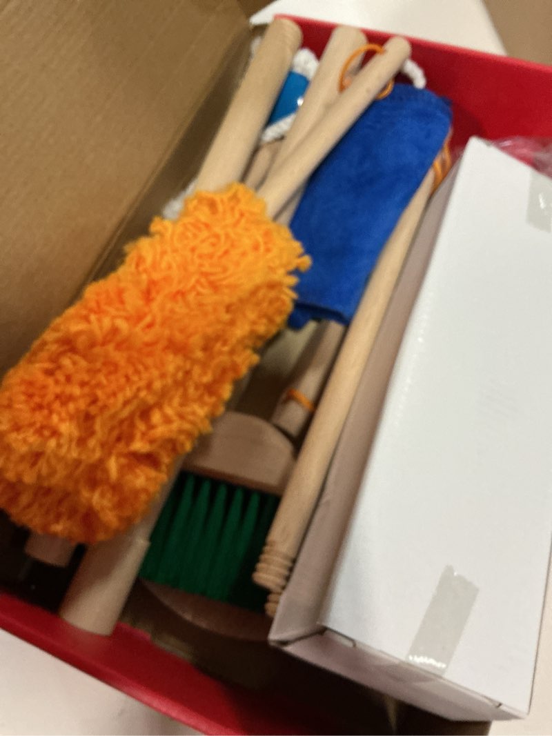 Condition photo showing Good Condition for kids cleaning set with electric vacuum cleaners, wooden pretend play housekeeping set, toddler cleaning toys for girls boys age 3+ special edition