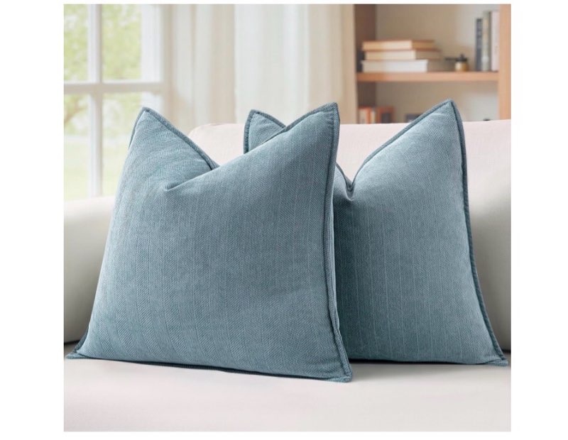 MIULEE Pack of 2 Dusty Blue Decorative Pillow Covers 20x20