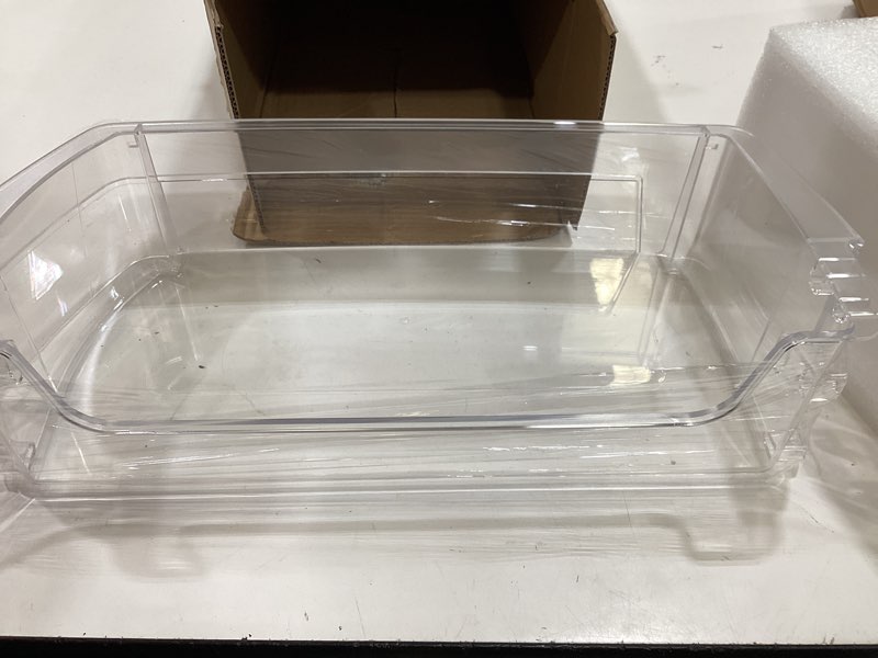 Condition photo showing Good Condition for wr71x38318 refrigerator door shelf bin compatible with ge refrigerator, replacement part wr71x24428 4975917 ap7175677 ps16619590 eap16619590 pd00071501