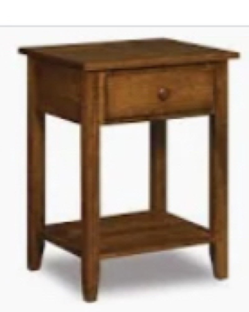 Simple wood night standn with drawer oak 437442 