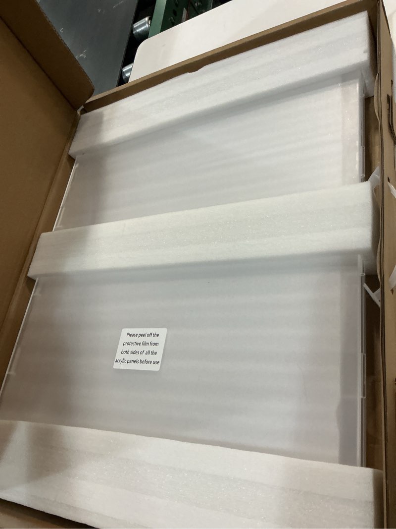Condition photo showing Good Condition for Clear Acrylic Freestanding Dog Gates for The House – Folding 4-Panel Pet Gates for Doorways, Stairs, and Rooms, Transparent Indoor Barrier for Dogs, Puppies, and Cats 4 Panel - 80''W x 24''H