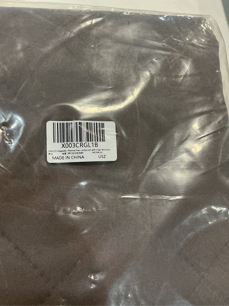 Condition photo showing New/Like New for MAGZO Winter Door Curtain Cold Resistant with Perspective Window, 36" x 80", Oxford Filled with Thicken Cotton, Insulation Cover Blanket for Household/Sliding Glass/Patio Doors, Strong Magnets, Brown Fits Door Size 36''x80'' Brown