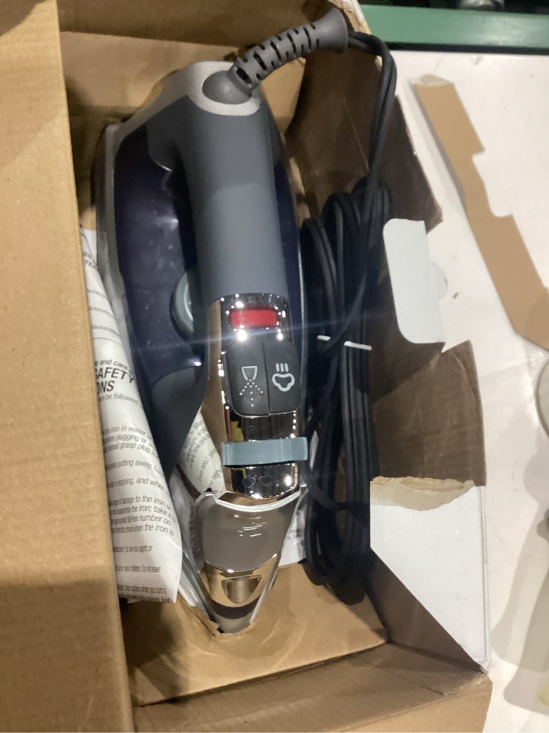 Condition photo showing As Is for black+decker allure professional steam iron  gray/blue  d3030