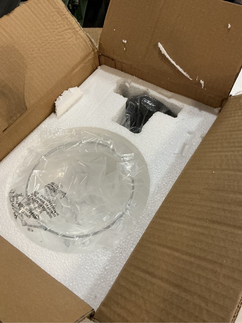 Condition photo showing Good Condition for WILON Industrial Semi Flush Mount Ceiling Light - 8.66" Hammered Clear Glass Light Ceiling Fixture Black Bathroom Light Fixtures Ceiling Mount for Hallway Porch Kitchen Bathroom Bedroom (E26 Base) Black-Hammered Glass 8.66 Inch