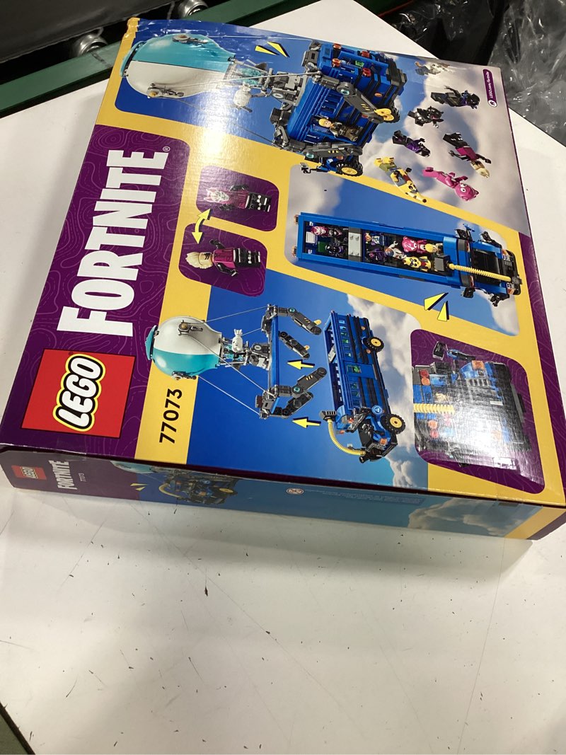 Condition photo showing New/Like New for lego fortnite battle bus building toy - collectible fortnite toy for kids, boys & girls, ages 10+ - pretend play set with 9 minifigures from video game - gift for birthdays - 77073