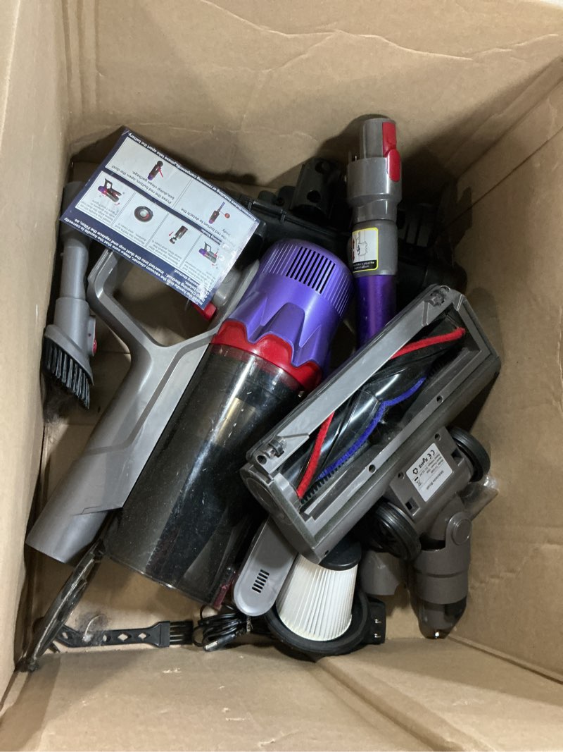 Condition photo showing As Is for cordless vacuum cleaner for home - powerful stick vacuum with hepa filter, 55-min runtime, led light, anti-tangle brush, detachable battery,lightweight vacuum for pet hair,carpets & hard floors purple