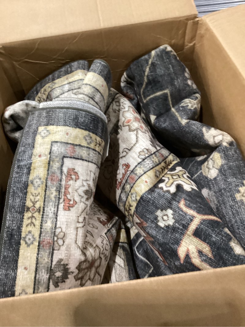 Condition photo showing Good Condition for Similar to stock photo GENIMO Area Rugs for Living Room, Machine Washable Non Slip Vintage Rugs, Low Pile Lightweight Chenille Print Rug for Bedroom, Dining Room, Home Office, Light Taupe Brown Taupe Rectangular)