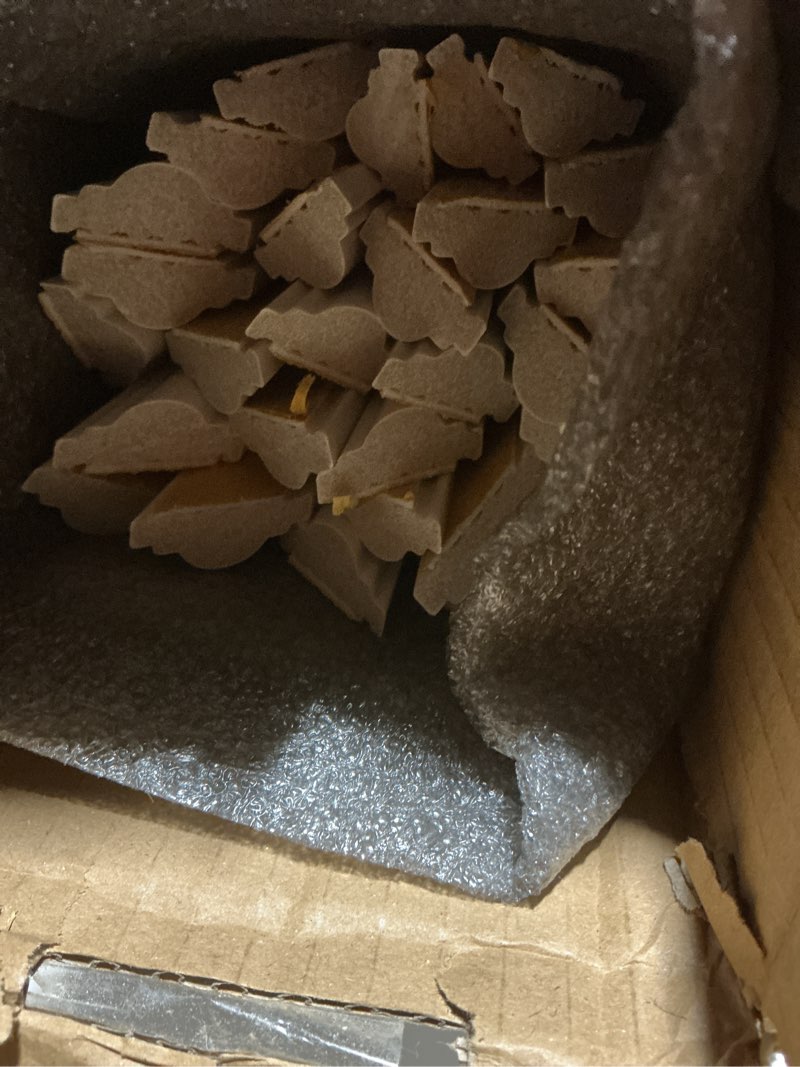 Condition photo showing Good Condition for Peel and Stick Pre-Cut Wall molding kit Pieces, All Edges precut, Factory Primed Wall molding Pieces to Make 3 top 3 Bottom Frames P-5P