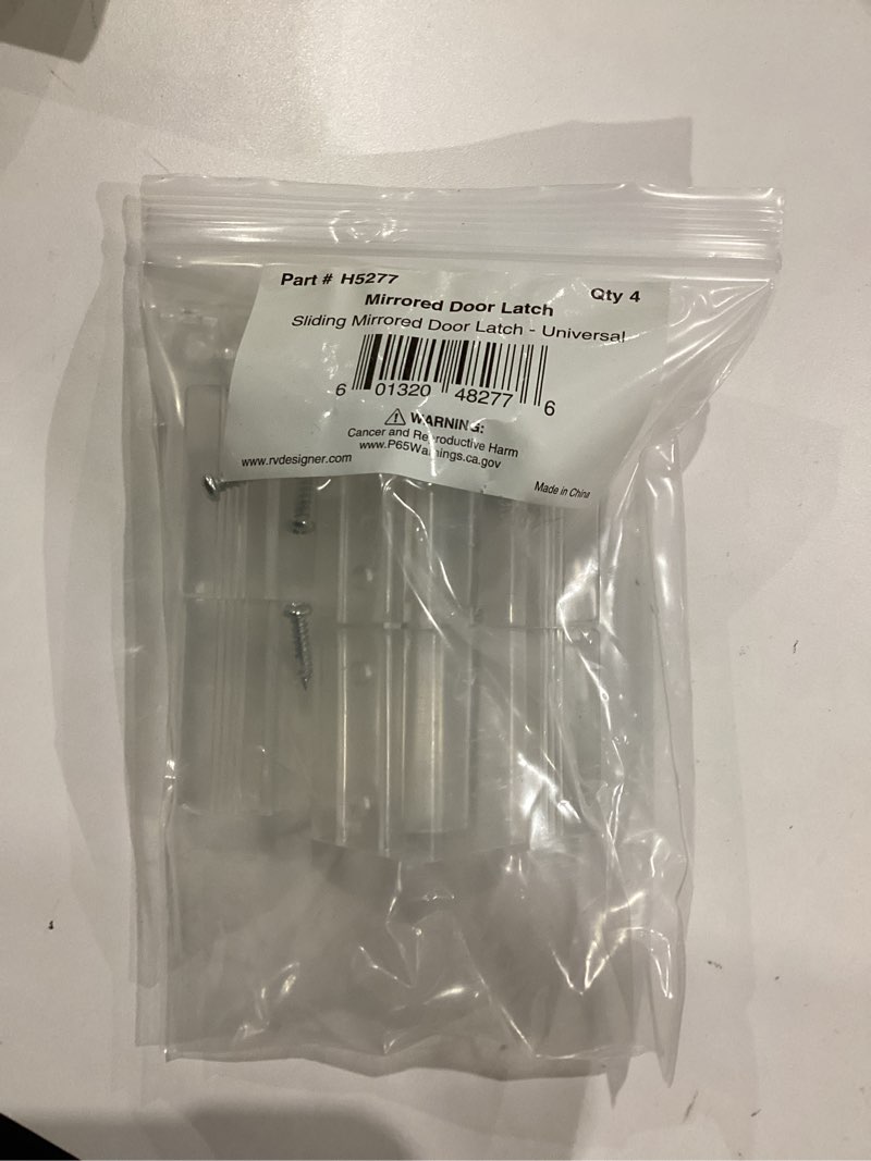 Condition photo showing New/Like New for RV Designer H5277, Universal Sliding Mirrored Door Latch, 4-Pack, Interior Hardware 4 Pack