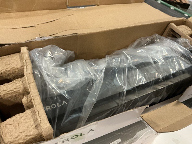 Condition photo showing As Is for Victrola Automatic – Fully Automatic Bluetooth Turntable – Audio Technica ATN3600L Cartridge, 2-Speed Vinyl Record Player, Aluminum Platter, Switchable Preamp, Repeat Mode, Dust Cover (Black) Black Contemporary