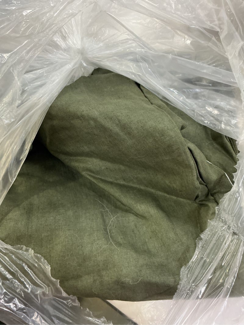 Condition photo showing As Is for european linen true blackout curtain - single panel, 48x96, hunter green