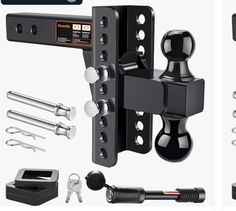 adjustable trailer hitch -drop hitch-tow hitch with 2.5 inch receiver-6inch drop/rise, 2" & 2-5/16" 