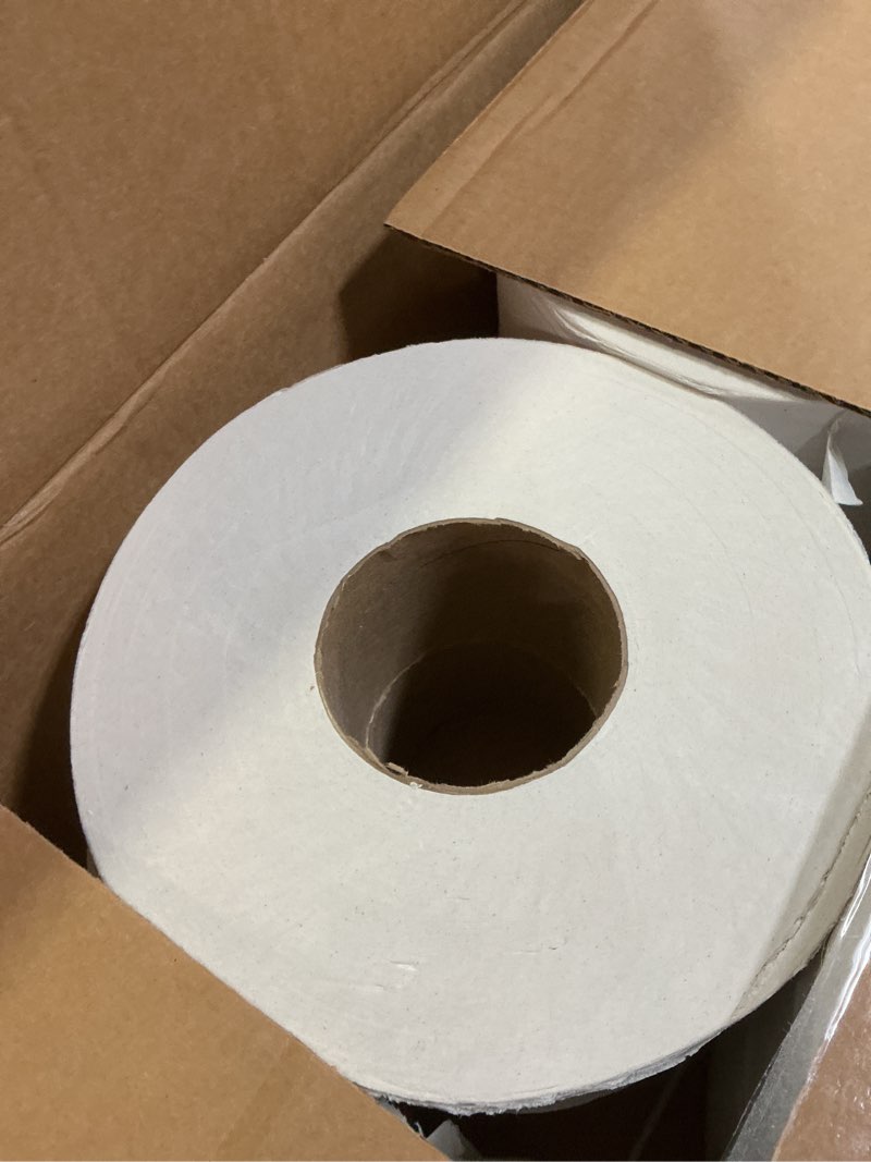 Condition photo showing New/Like New for tork jumbo toilet paper roll white t22, universal, 2-ply, 12 x 1000', tj0922a 12 roll (pack of 1)