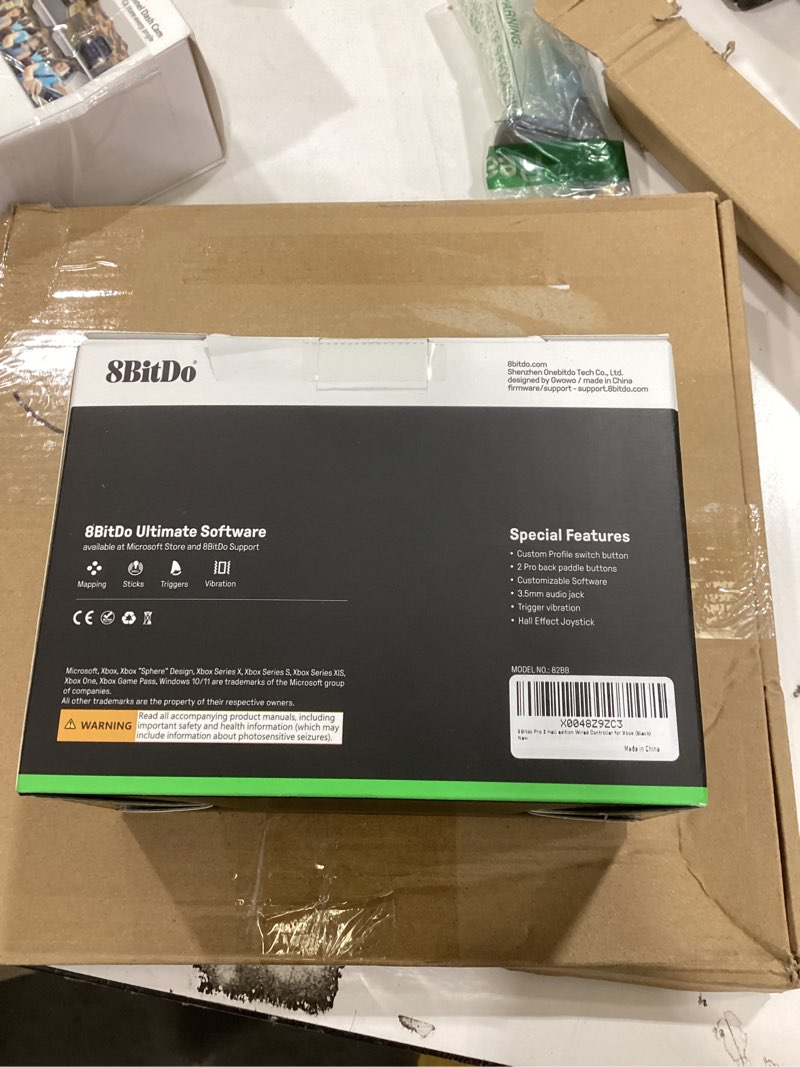 Condition photo showing New/Like New for 8Bitdo Pro 2 Hall Effect Joysticks/Hall Trigger Wired Controller with Back Buttons, 3.5mm Audio Jack and Mic Mute Button for Xbox Series X|S, Xbox One, Windows 10/11 - Officially Licensed (Black)