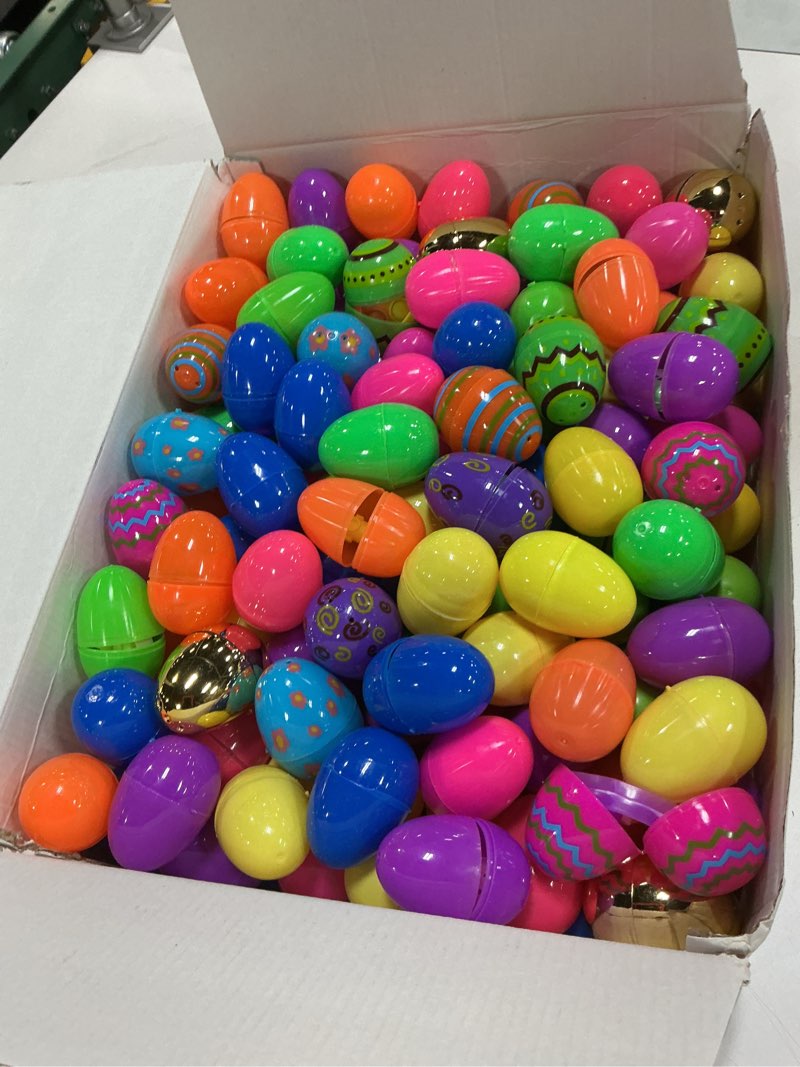 Condition photo showing New/Like New for 200 pcs prefilled easter eggs with toys inside,easter basket stuffers gifts in surprise eggs,prizes classroom events,gifts bulk fillers,easte party favors