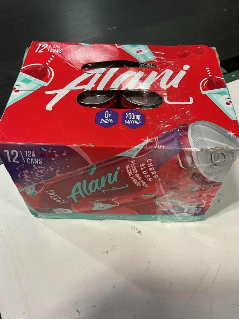 Condition photo showing New/Like New for ((bb:12/27))alani cherry slush energy drink - 12pk/12 fl oz cans