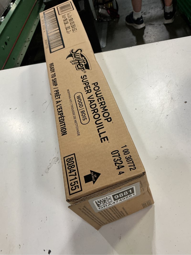 Condition photo showing New/Like New for swiffer powermop wood mop kit for floor cleaning  lemon scent