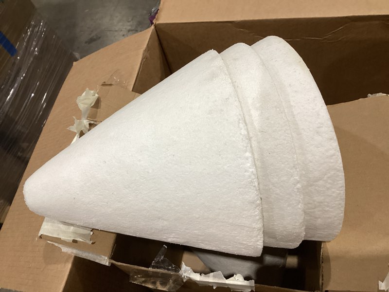 Condition photo showing Good Condition for 4 pack ceramic fiber recessed light insulation cover, fire rated conical covers for ceiling, medium size 8.7" base x 9" h, recessed lighting compatible