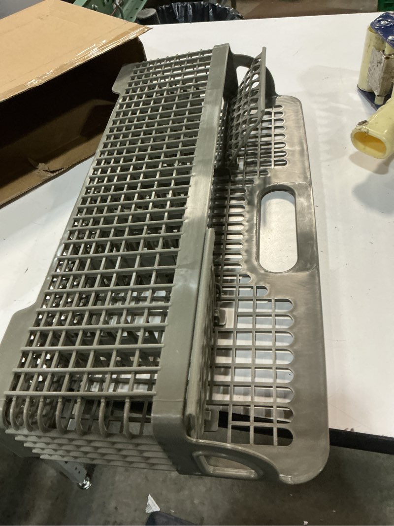 Condition photo showing Good Condition for ami parts 8531233 wp8562043 universal dishwasher silverware basket replacement fit for whirlpool kitchenaid dishwasher utensil rack basket, replaces 8531233,8562043, wp8531233vp