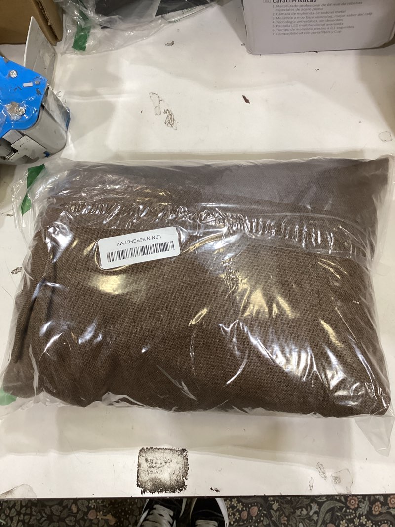 Condition photo showing Good Condition for Cniuyhi Chocolate Brown Linen Texture 84 Inches Long Double Pinch Pleated Curtains, Patio Door Back Tab Full Blackout Curtains with Hooks for Living Room Bedroom Patio Door W40 x L84, 1 Panel Chocolate Brown 40"W x 84"L (Pack of 1)