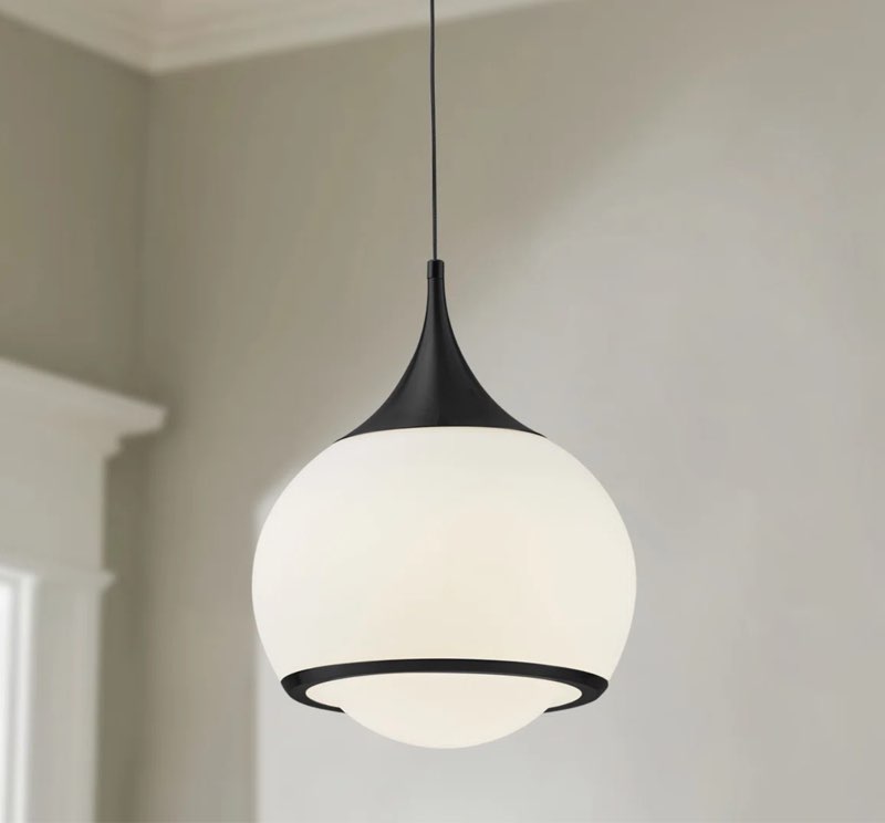 1-light Dimmable Single Glass LED Pendant Light for Hallway/Kitchen Island
