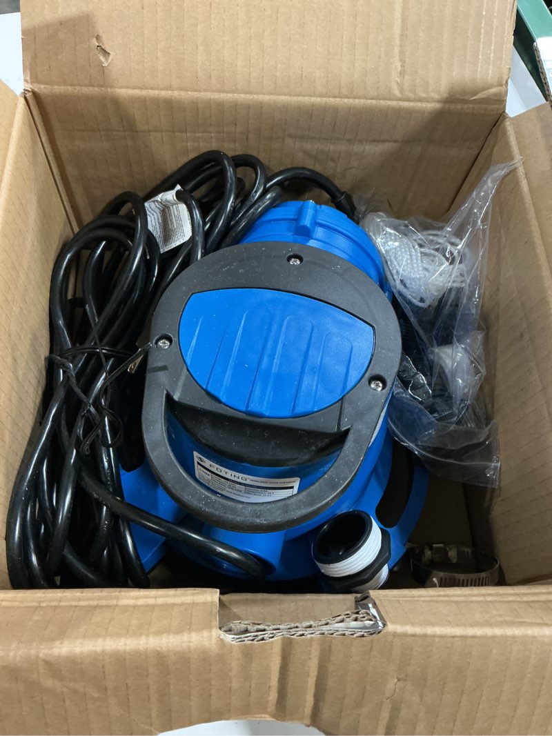 Condition photo showing Good Condition for foting 1/3hp 2250gph automatic swimming pool cover pump,submersible water pump, water removal with 3/4” check valve adapter & 25ft power cord, drainage for ponds, rooftops, water beds,blue