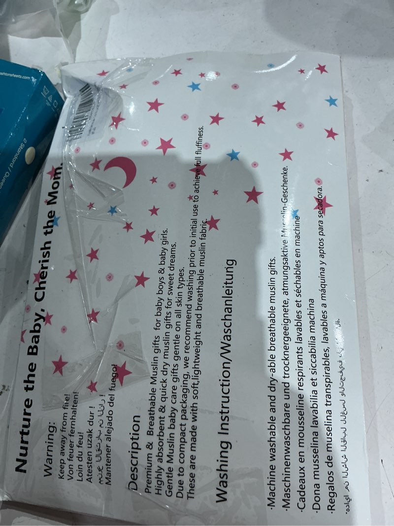 Condition photo showing Good Condition for muslin crib sheet 50x27in – 100% cotton baby fitted sheet for boys & girls, ultra soft & breathable,