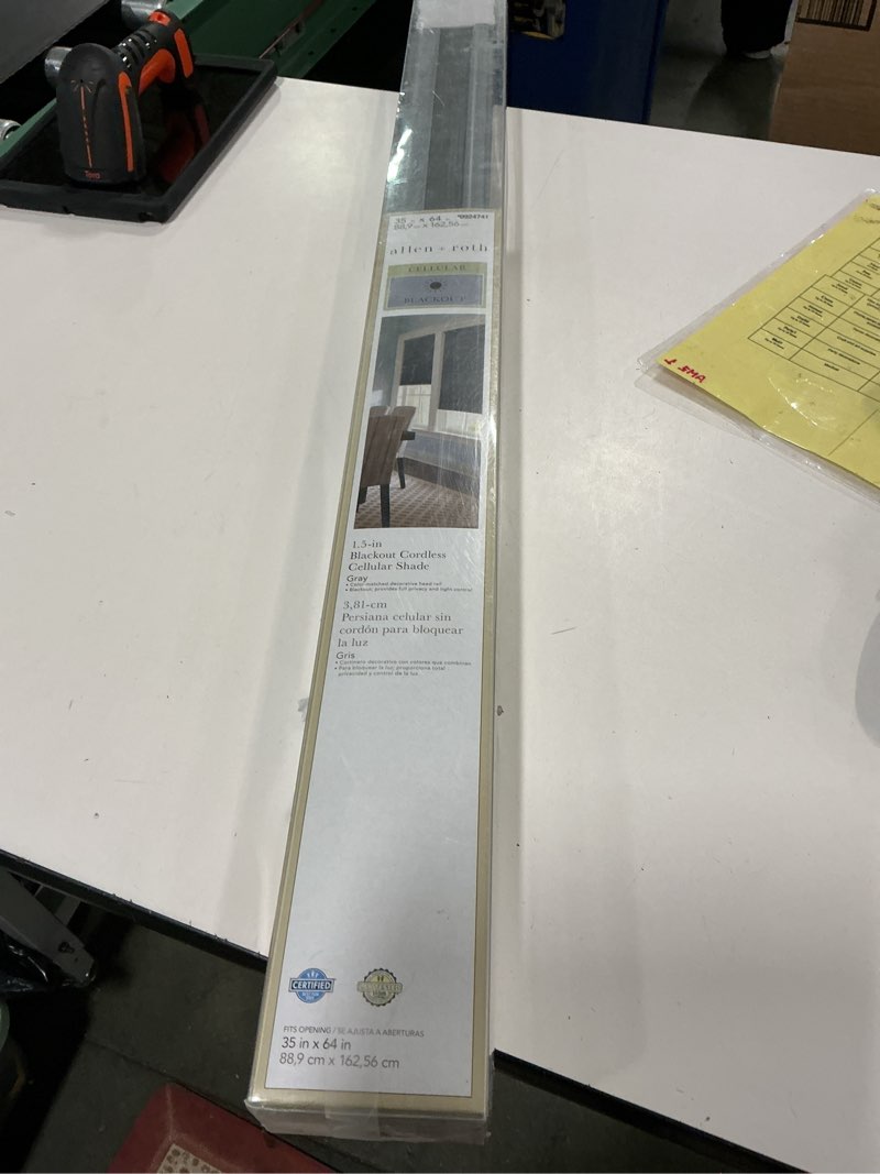 Condition photo showing Good Condition for  allen + roth 35-in x 64-in Gray Blackout Cordless Cellular Shade Item #924741 | Model #78731