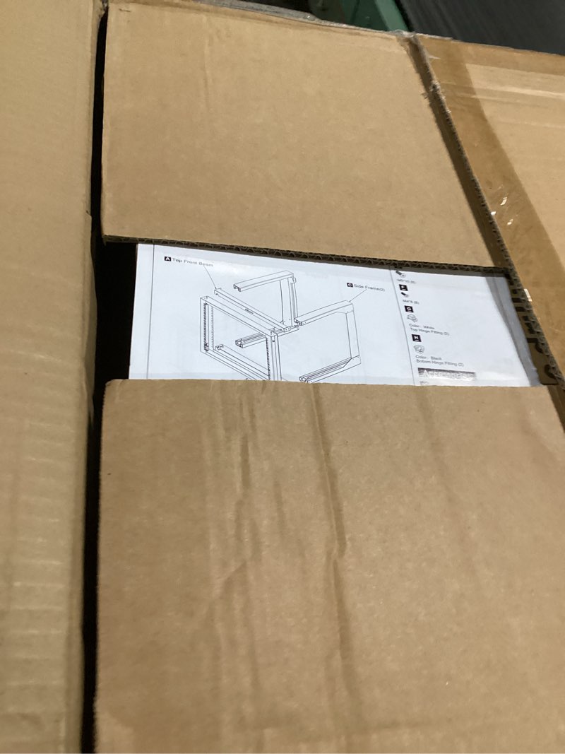 Condition photo showing As Is for tecmojo 6u wall mount server rack, open frame network rack for 19" computer/av/data/it/media equipment, 18" depth, 16" apart mounting holes, swing gate, square and tapped holes 6u/18" depth (new)