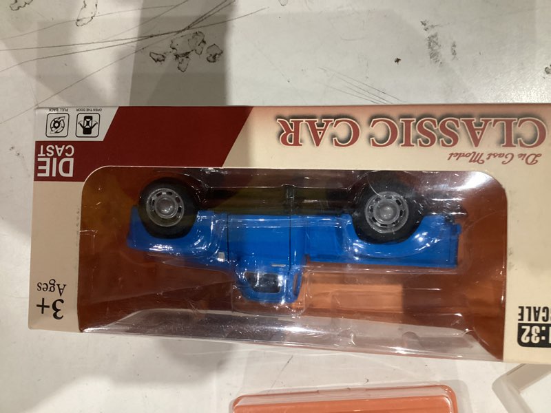 Condition photo showing As Is for little blue truck toy for toddlers 2 3 4 5 6 7 8 year old boys girls,1:32 alloy toddlers car toy driveable,car door can open,toy trucks for kids easter christmas birthday gifts